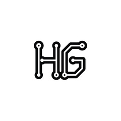 HG monogram logo design letter text name symbol monochrome logotype alphabet character simple logo