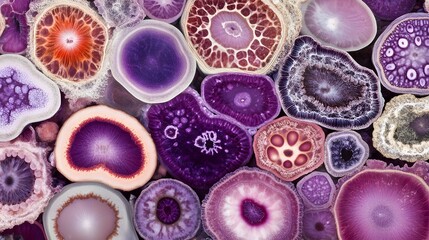 Microscope View of Colorful Cells.