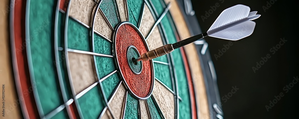 Poster digital marketing with search and seo concept. success through bullseye and target concept. dart hit
