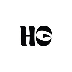 HG monogram logo design letter text name symbol monochrome logotype alphabet character simple logo