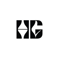 HG monogram logo design letter text name symbol monochrome logotype alphabet character simple logo