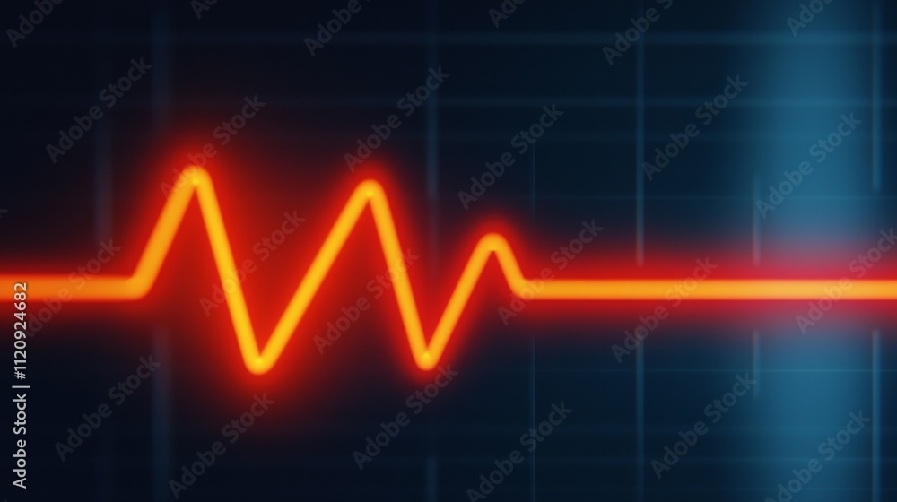 Poster heart rate stable concept. heartbeat graph on a digital monitor.