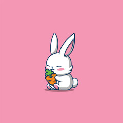 Cartoon Rabbit Hug Carrot