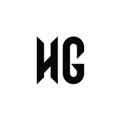 HG monogram logo design letter text name symbol monochrome logotype alphabet character simple logo