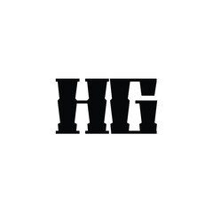 HG monogram logo design letter text name symbol monochrome logotype alphabet character simple logo