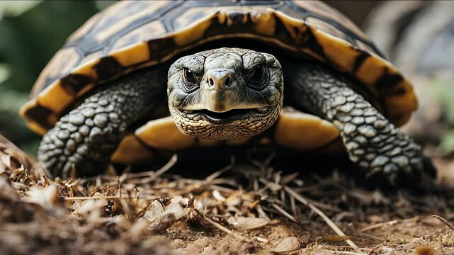 tortoise closeup video olated white turtle animal ll pet muzzle snout leg foot claw creep crawl eye whole full length profile asian terrestrial reptile paw slow wildlife video