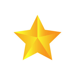 3d golden star vector .isolated gold star 