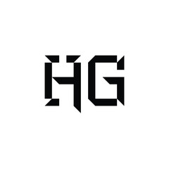 HG monogram logo design letter text name symbol monochrome logotype alphabet character simple logo