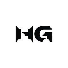 HG monogram logo design letter text name symbol monochrome logotype alphabet character simple logo
