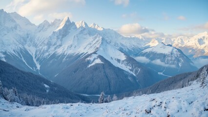 Fototapeta premium Majestic Snow-Covered Carpathian Mountains, Breathtaking Winter Landscape Photography