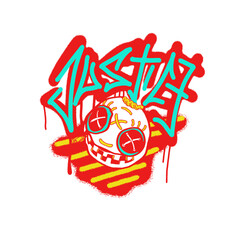 vector design for streetwear, doll illustration and slogan