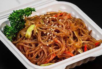 Korean Stir-Fried Glass Japchae Noodles