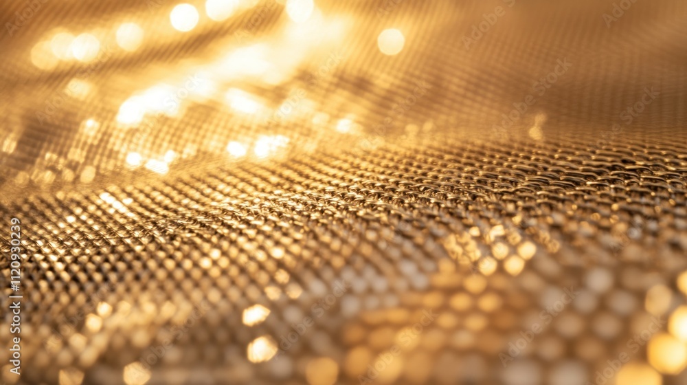 Poster a shimmering golden surface with sparkling reflections, creating a luxurious visual effect.