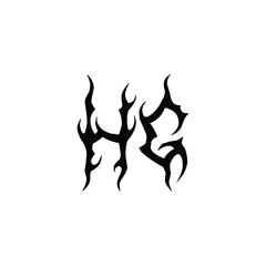 HG monogram logo design letter text name symbol monochrome logotype alphabet character simple logo