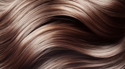 Fototapeta premium Smooth, flowing strands of shiny brown hair 