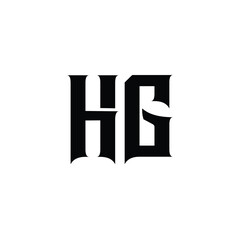 HG monogram logo design letter text name symbol monochrome logotype alphabet character simple logo