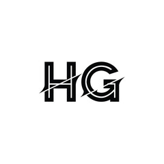 HG monogram logo design letter text name symbol monochrome logotype alphabet character simple logo