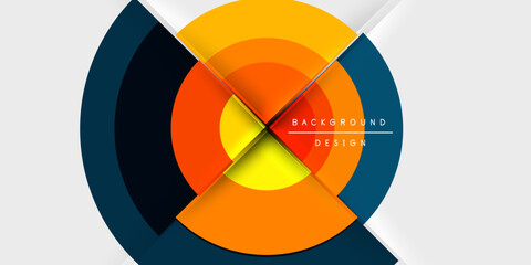 Obraz premium Techno circles and semi circles. Vector Illustration For Wallpaper, Banner, Background, Card, Book Illustration, landing page