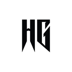 HG monogram logo design letter text name symbol monochrome logotype alphabet character simple logo