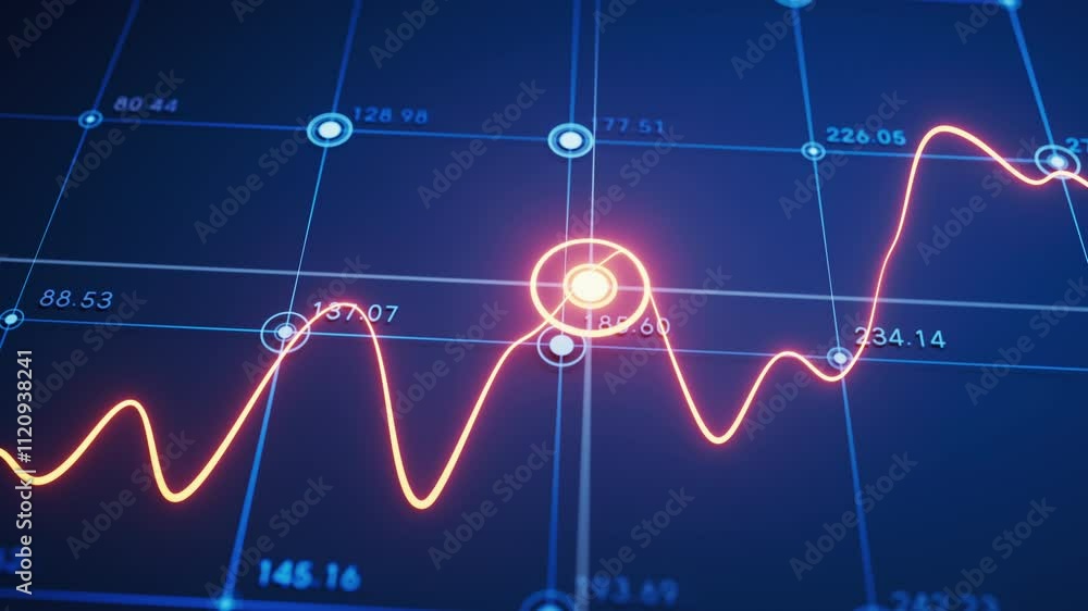 Poster statistical graph with business finance concept, 3d rendering.