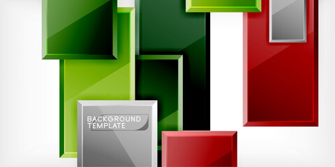 Colorful squares and rectangles. Vector Illustration For Wallpaper, Banner, Background, Card, Book Illustration, landing page