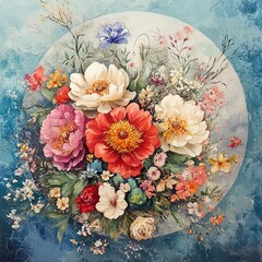 Vibrant Floral Bouquet Painting: A Colorful Masterpiece