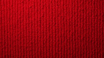 Fototapeta premium High-Resolution Red Woolen Fabric Texture, Knitted Background Top View Photography