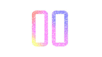 Icon pause is made up of LED square shapes. There are bright diodes and there are black dead diodes