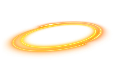 Abstract frame futuristic bright glowing neon laser line twirl curve ring.