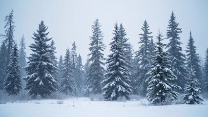 Fototapeta premium Snowy Canadian Pine Forest, Winter Wonderland Landscape Photography
