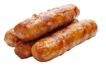 Perfectly Grilled sausage isolated on white background.