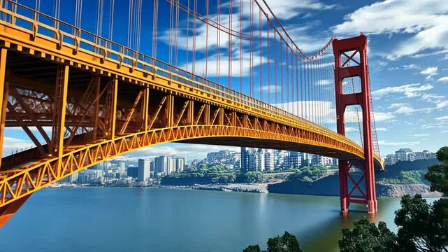 A smart bridge with sensors monitoring structural health, using real-time data to alert engineers of any weaknesses or damage before they become critical.