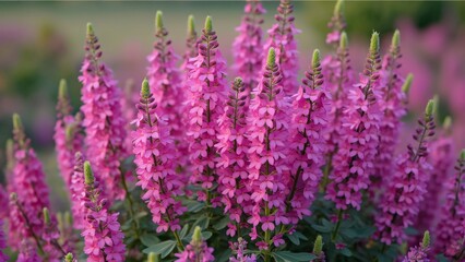 Vibrant Pink Mallow Flowers in Full Bloom, Stunning Close-Up of Dense, Bright Pink Blossoms in a Garden or Meadow Setting, Ideal for Floral Arrangements and Nature-Inspired Home Decor