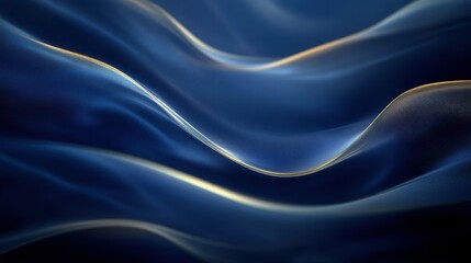 Obraz premium Abstract minimalism dark blue gradient waves creating a serene digital atmosphere