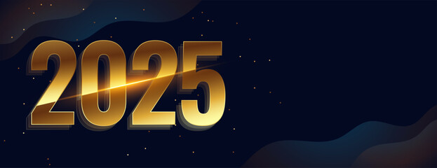 3d golden 2025 new year lettering wallpaper with text space