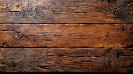 Naklejka premium Rustic Wooden Plank Background Perfect for Textures, Crafts, and Natural-Themed Projects, Highlighting Rich Grain Patterns and Warm Tones in a Timeless Design