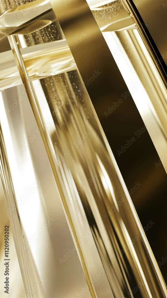 Aufkleber bright golden light refracting through glass creating a stunning visual effect in an artistic displa