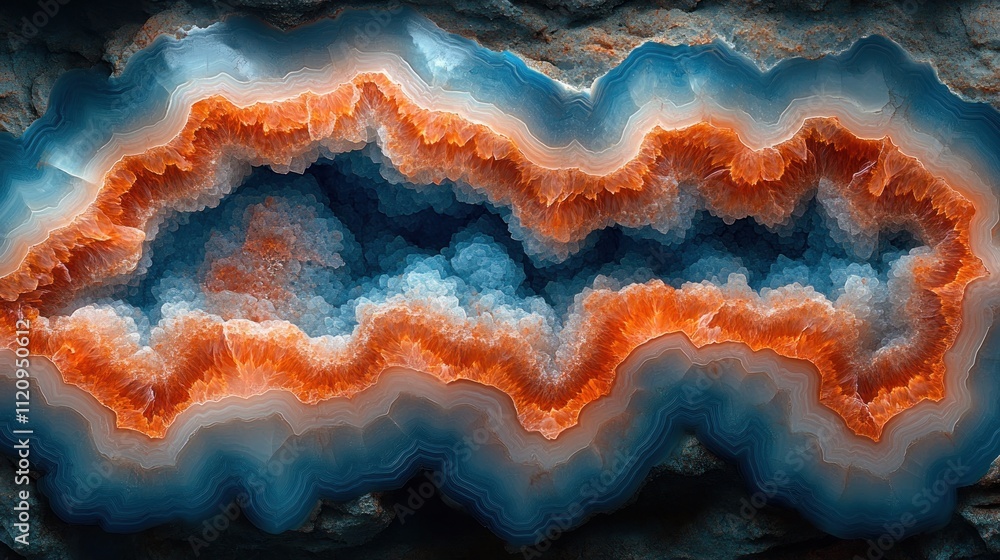 Poster vibrant geode with intricate layers of color and texture