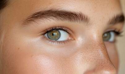 Obraz premium Close-up of a person's eye showcasing natural beauty and detail.