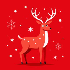 Christmas card with deer