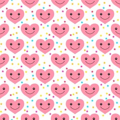 seamless pattern with hearts and stars