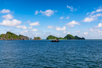 Beautiful landscape Lan Ha bay view from the Cat Ba Island.