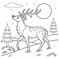 Christmas card with deer