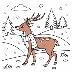 Christmas card with deer