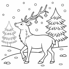 Christmas card with deer