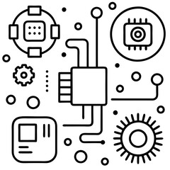 illustration of a set of icons