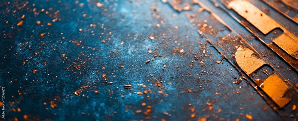 Aufkleber rusty metal surface illuminated by soft light reveals intricate textures and patterns that tell a st