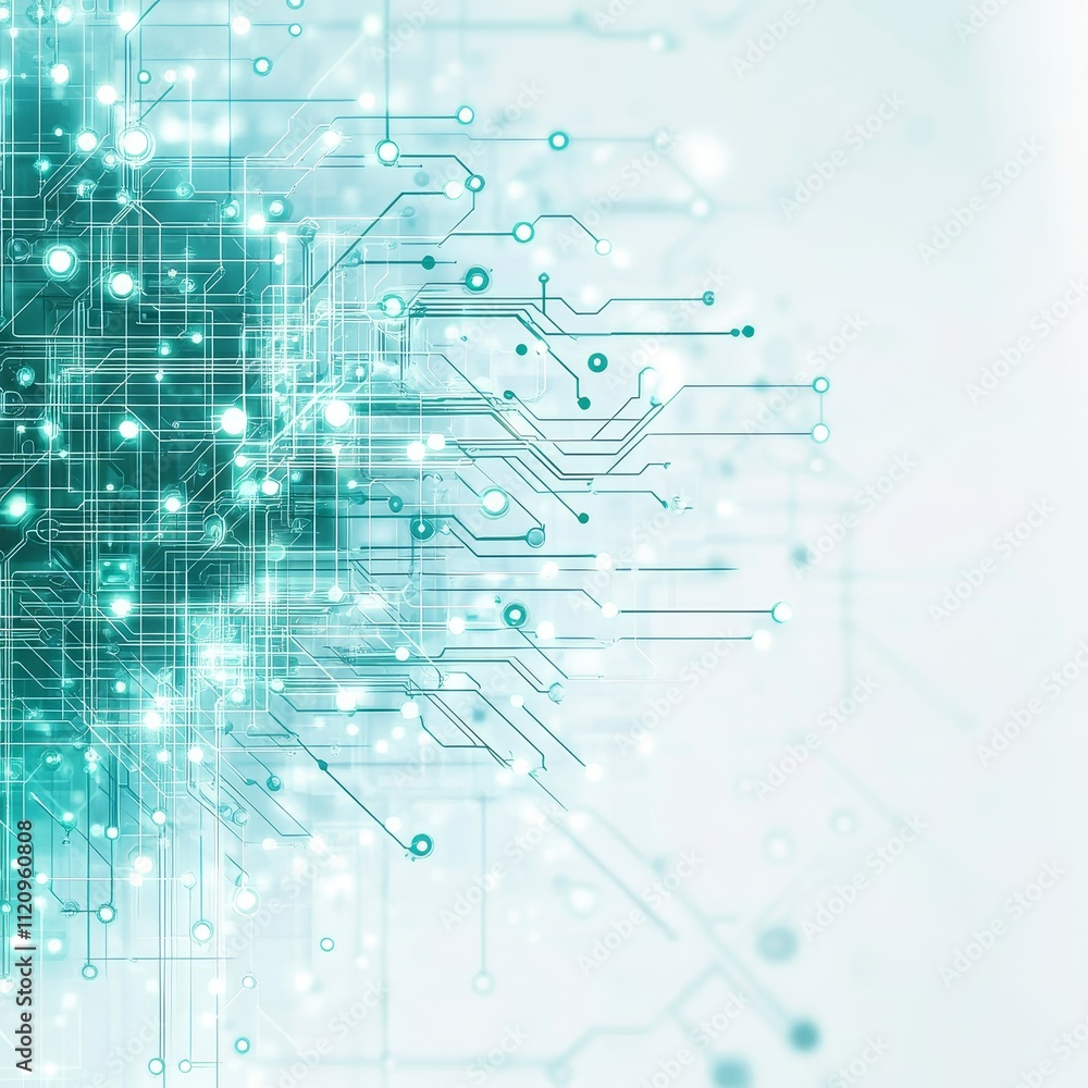 Aufkleber exploring the depths of digital innovation with vibrant circuits and technologies illuminating the f