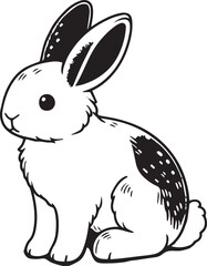 A clean, black-and-white vector illustration of a rabbit, ideal for logos, designs, and branding. Scalable and versatile, perfect for creative projects and animal-themed graphics.