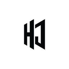 HJ monogram logo design letter text name symbol monochrome logotype alphabet character simple logo